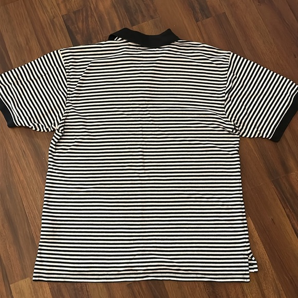 Vintage 90s Ashworth Mens Golf Polo Navy Blue, White Striped 100% Cotton XXL - Picture 6 of 9